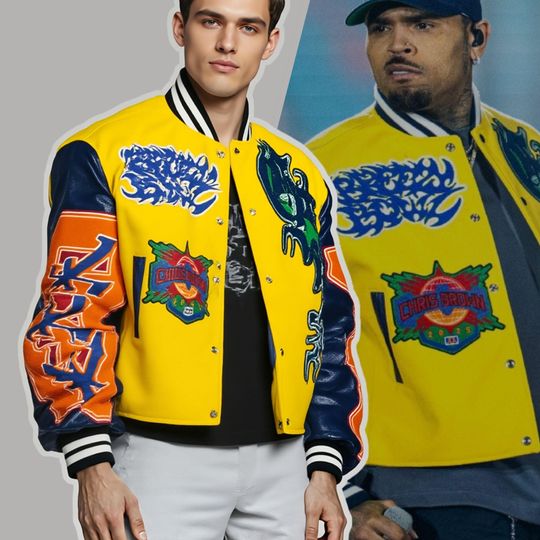Chris Brown Baseball Jacket, Inspired by Chris Brown Breezy Bowl Jacket , XX Tour Jacket, Halloween Costume
