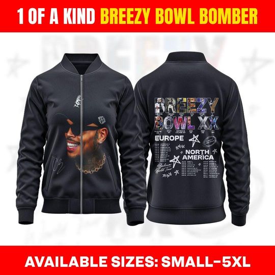Discover Chris Brown Breezy Bowl Big Head Bomber Jacket