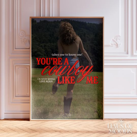 Discover Cowboy Like Me Poster: Retro Girly Wall Art