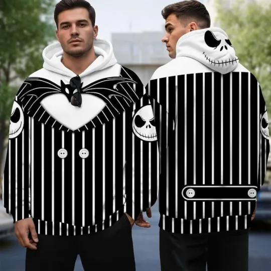 Discover Jack Skellington 3D Full Over Print Hoodie, Cosplay The Nightmare Before Xmas