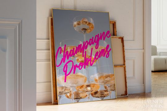 Discover Champagne Problems Poster | Bar Cart Aesthetic | Subtle Aesthetic Home Decor | Taylor Print | Music Poster