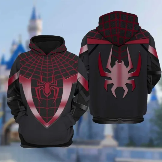Spiderman Cosplay Costume Miles Morales Halloween Hoodie 3D