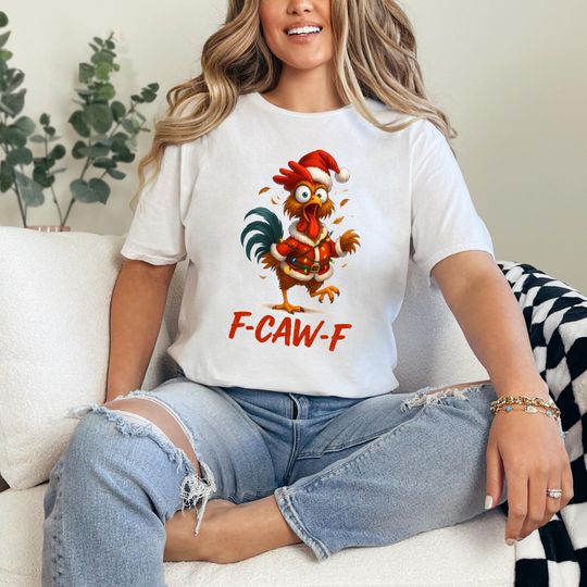 Discover Christmas F-Caw-F, F-Caw-F Raven Shirt, Funny Crow Sweatshirt, Funny Animal Shirt, Funny Raven Christmas Shirt, Chicken Humor Tee