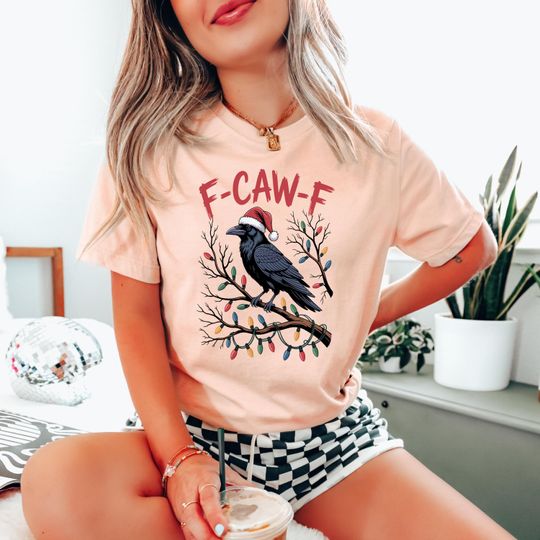 Discover F-Caw-F T-Shirt, Funny Crow Shirt, Raven Lover Gift, Gothic Xmas Gift, Funny Crow Christmas Sweatshirt, Christmas Crow Shirt, Christmas Tee