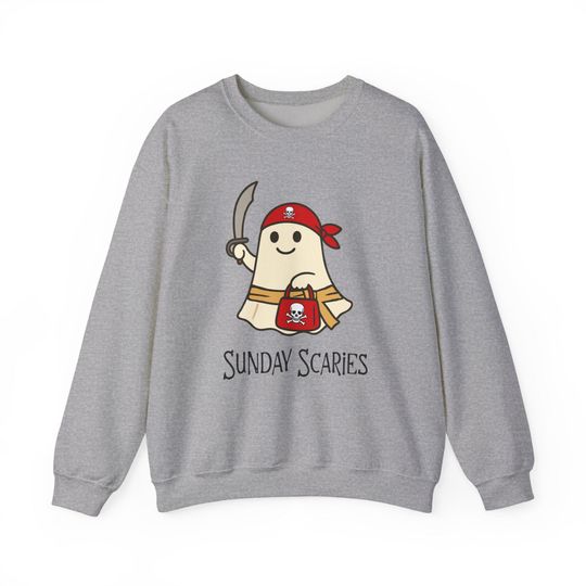 Discover Halloween Ghost Sweatshirt, Tampa Bay football Sweatshirt, Tampa Bay Game Day, Red and Pewter Football, Tampa Bay Fan Shirt, Sunday Scaries