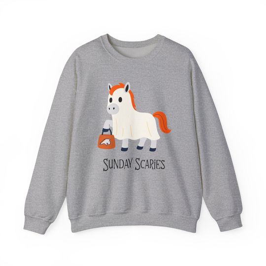 Discover Halloween Ghost Sweatshirt, Denver football Sweatshirt, Denver Game Day, Orange and Blue Football, Denver Fan Shirt, Sunday Scaries