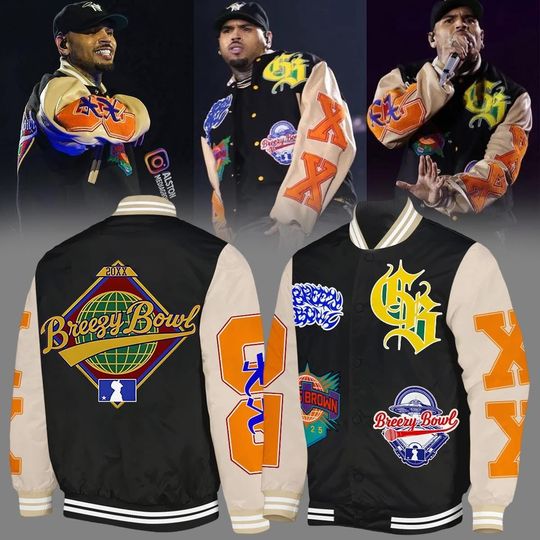 Chris Brown Breezy Baseball Jacket, Breezy Bowl Jacket, Chris Brown Concert Tour 2025 Jacket Shirt, Rap Tour Fan Gift,Music Lover Shirt