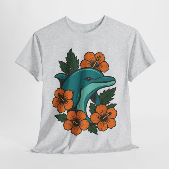 Discover Miami Football Shirt, Ocean with Tropical Hibiscus Flowers, Dolphins Game Day, Dolphins Football Shirt