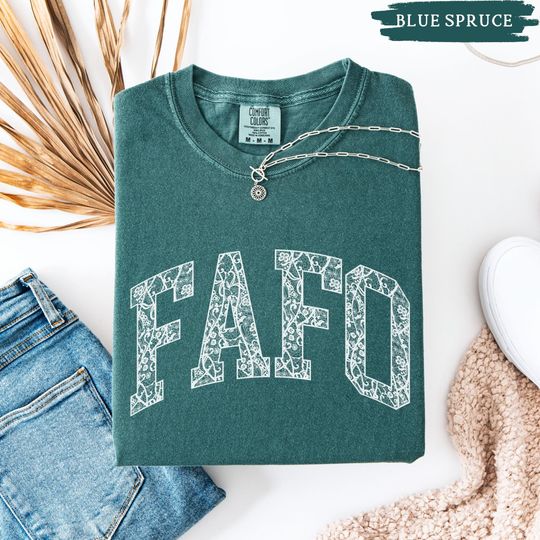 Faux Lace FAFO Shirt, Subtle Political Trump Tee, Comfort Colors Floral Anti-Trump T-Shirt, Social Justice Feminist Toile Shirt