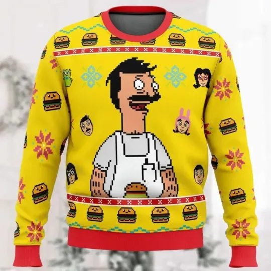 Discover BG Christmas Bob Burgers Ugly Sweater, Bob Belcher Xmas Sweater