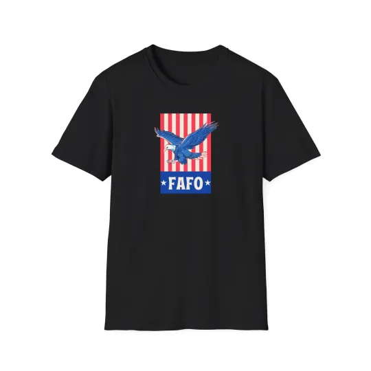 Discover FAFO Patriotic Eagle T-Shirt, Unisex Softstyle Tee, Gift for Americans, USA