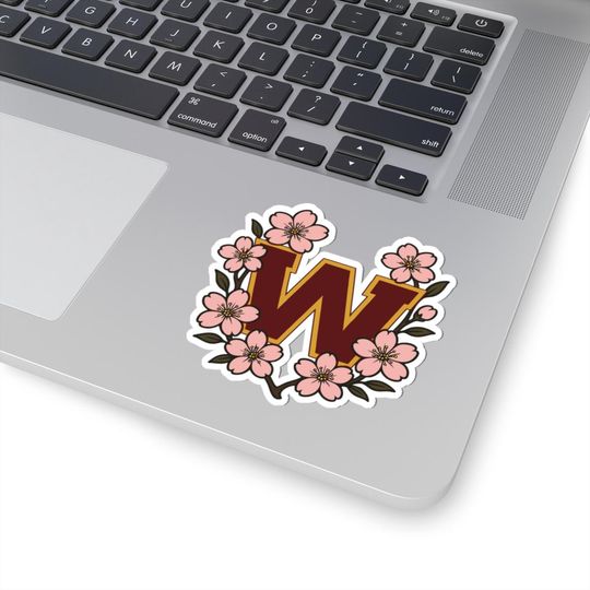 Discover Washington Floral Football Commanders Football Sticker, Sports Fan Sticker, Cherry Blossoms Sticker, Game Day Sticker