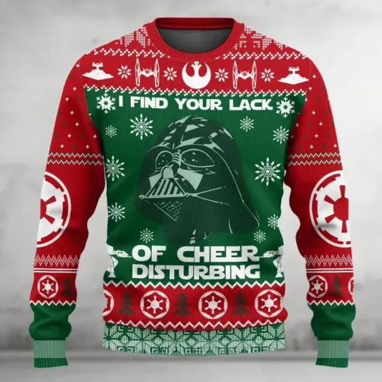 Discover BG Christmas Darth Vader Ugly Sweater, Star Wars Xmas Sweater, I Find Your Lack