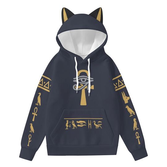 Anubis Hoodie Egypt Mythological Story Cute Cat Ear Unisex Gift