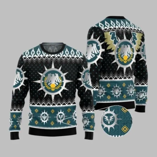 Discover 2025 Christmas Warhammer Raven Guard Iconic Ugly Christmas Sweater