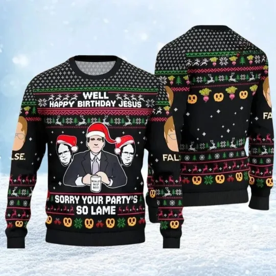 BG Angry Stanley The Office Christmas Ugly Sweater, TV Series Sweater