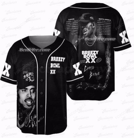 Discover Chris Brown Album Baseball Jersey, Retro Music Merch
