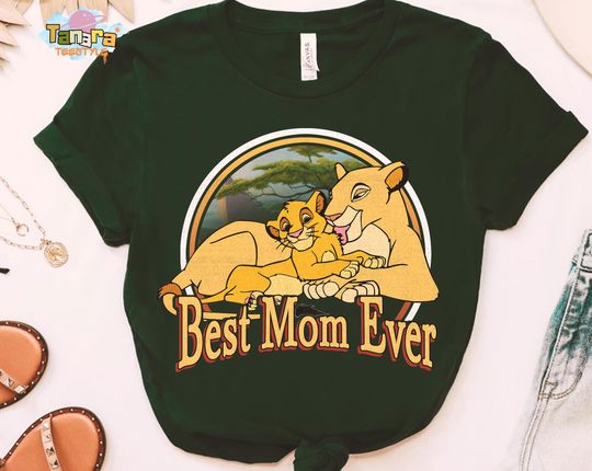 Discover Retro 90s Disney The Lion King Sarabi & Simba Best Mom Ever T-Shirt, Vintage Cartoon, Perfect Mother's Day Gift