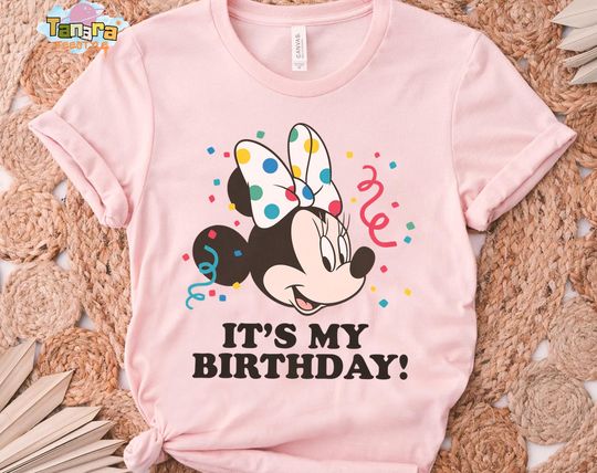 Discover Retro 90s Minnie Mouse Birthday T-Shirt, Disney Party Gift, Magic Kingdom Trip, It's My Birthday Tee, Perfect for Disney Fans