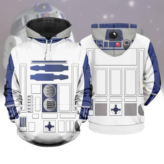 R2D2 Star Wars Cosplay Hoodies, Star Wars Droid Shirts For Men, Robots Sweatshirt, Galaxys Edge Shirt, Starwars Costume, Halloween Gift
