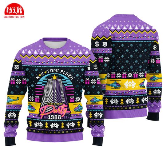 Discover Die Hard Ugly Christmas Sweater, Nakatomi Plaza Christmas Party 1988 Sweatshirt, John Mcclane Ugly Xmas Sweater, Funny Christmas Movie Shirt