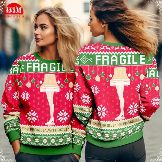 Christmas Story Fragile Leg Lamp Ugly Christmas Sweater, Funny Christmas Sweater