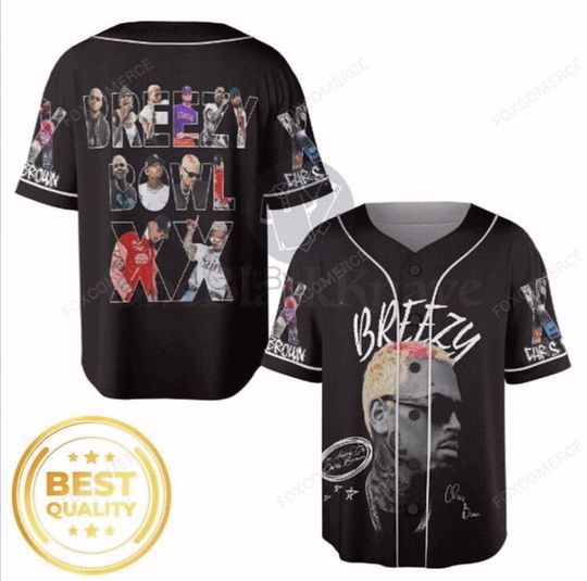 Discover Chris Brown Breezy Bowl XX Baseball Jersey, Breezy Bowl XX Tour Shirt