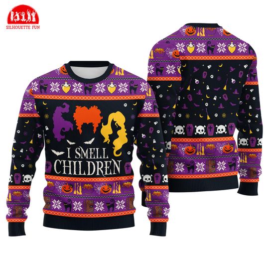 Hocus Pocus I Smell Chirdren Ugly Christmas Sweater, Hocus Pocus Xmas Sweater