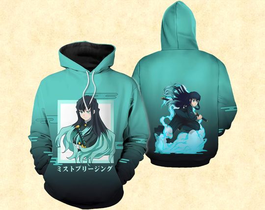 Anime Tokito Men Muichiro 3D Hoodie, Lover Tokito Men Muichiro Hoodie, Demon Hoodie, Anime Hoodie 3D, Gift For Fan.