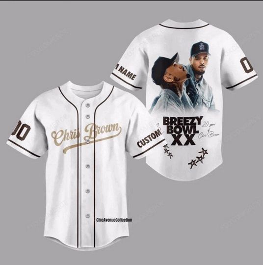 Discover Chris Brown Breezy Bowl XX Baseball Jersey, Custom Name Tour Shirt