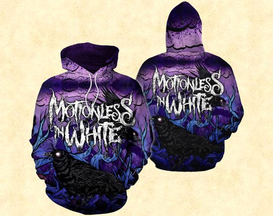 Discover Vintage Motionless In White Hoodie 3D, Lover Motionless In White 3D Hoodie, Band Music 3D Hoodie, Music Hoodie 3D, Gift For Fan.