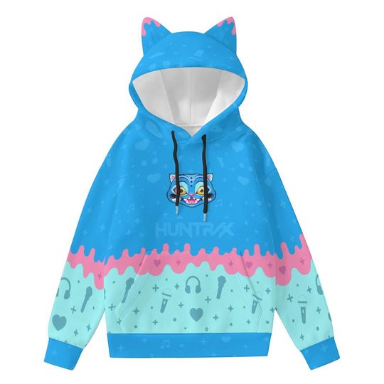 Derpy Tiger Kawaii Cat Ear Hoodie: Kpop demon hunters -Inspired Pastel Anime Streetwear