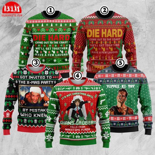 John Mcclane Die Hard Ugly Sweater, Yippee Ki Yay Sweater, Nakatomi Plaza Sweater