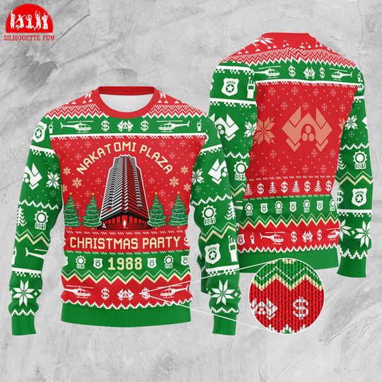 Die Hard Ugly Christmas Sweater, Nakatomi Plaza Christmas Sweatshirt
