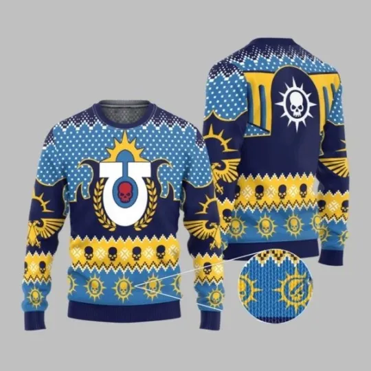 Discover 2025 Christmas Warhammer Ultramarine Iconic Ugly Sweater