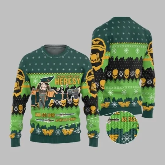 Discover 2025 Christmas Warhammer Colonel Commissar Ibram Gaunt Iconic Ugly Sweater