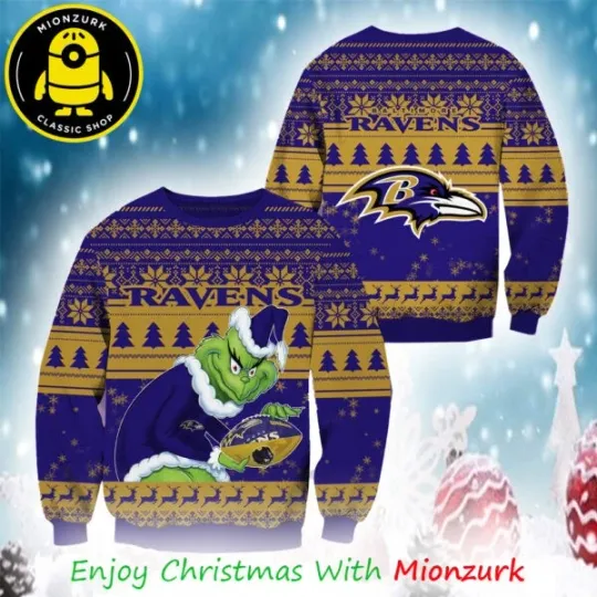 Discover funny character Baltimore Ravens Football football 2025 Christmas Ugly Sweater For Family