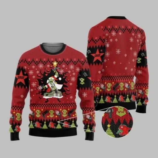 Discover 2025 Christmas Warhammer Armed And Dangerous Red Gobbo Iconic Ugly Sweater