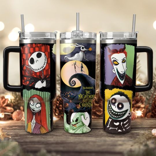 The Nightmare Before Christmas Movies 40oz Tumbler With Handle