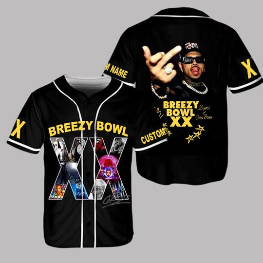 Discover Chris Brown Tour Jersey, Breezy Bowl Baseball Jersey, Breezy Bowl XX 2025 Shirt, Chris Brown Fan Tee, Breezy Bowl Tee, Chris Brown Shirt