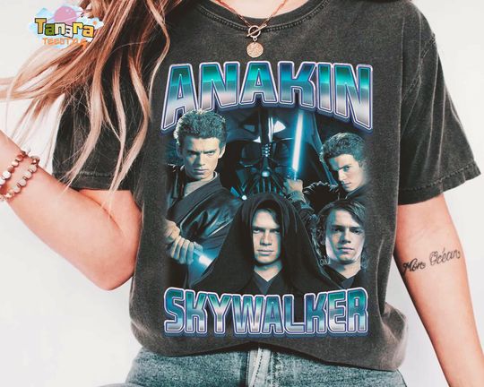 Discover Star Wars Anakin Skywalker Darth Vader Portrait T-Shirt, Crop Top,Dark Side Graphic Tee,Galaxy's Edge Hollywood Studios Family Vacation Gift