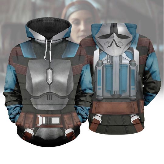Bo-Katan Cosplay 3D Hoodies, Star Wars Warrior Costume Top, Halloween Unisex Tshirt, Mandalorian Hoodie Women Men, Warrior Gifts