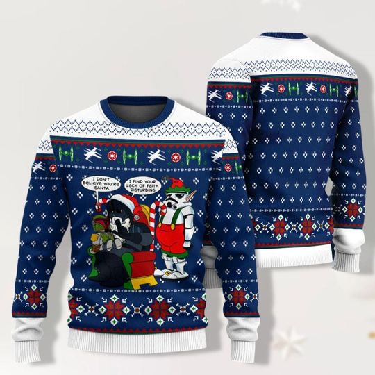 Santa Darth Vader Christmas Sweater, Darth Vader I Find Your Lack Faith Disturbing, Star Wars Ugly Sweater, Darth Vader Xmas Shirt
