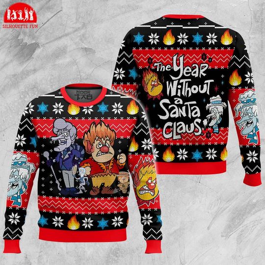 Heat and Snow Miser The Year Without a Santa Claus Ugly Christmas Sweater