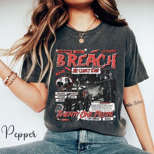 Discover Pilotss band Breach Music Vintage Tour T-Shirt