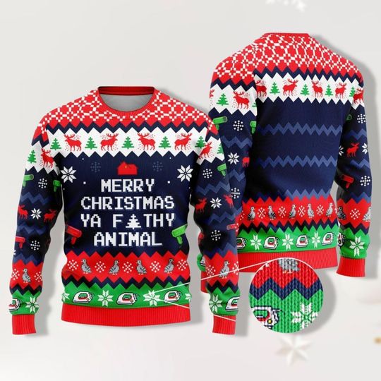 Home Alone Movie Family Christmas Sweater, McCallister Shirt, Christmas Clothes, Ya Filthy Animal Shirt, Kevin McCallister Xmas Shirt