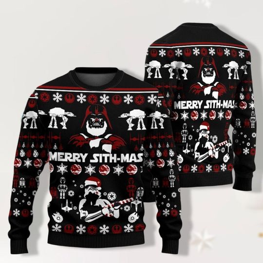 Discover Darth Vader Ugly Christmas Sweater, Christmas Star Wars Merry Sithmas Sweater, Family Christmas Trip Shirt, Very Merry Xmas Shirt