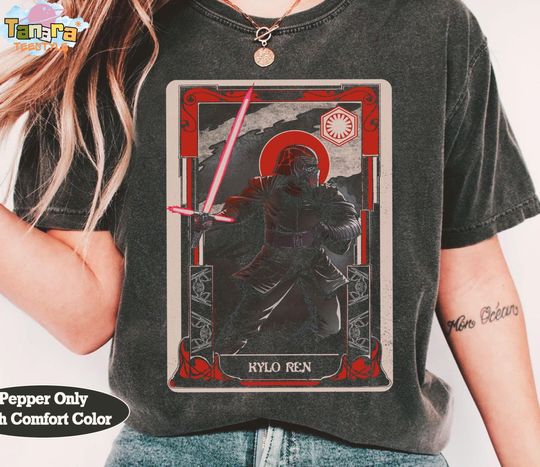 Star Wars Kylo Ren Tarot Card T-Shirt, The Last Jedi Movie, Galaxy's Edge Hollywood Studios Gift, Perfect for Star Wars Fans