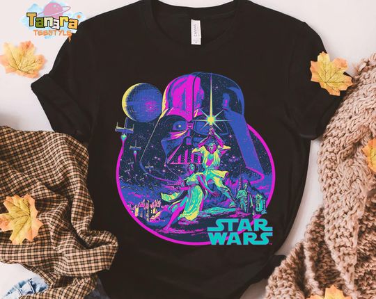 Star Wars A New Hope T-Shirt, Galaxy's Edge Collection, Darth Vader Leia Han Solo Gift