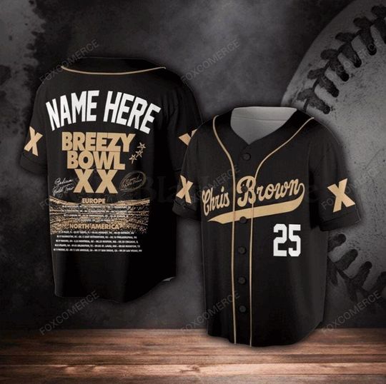 Discover Chris Breezy Tour 2025 Baseball Jersey Men's